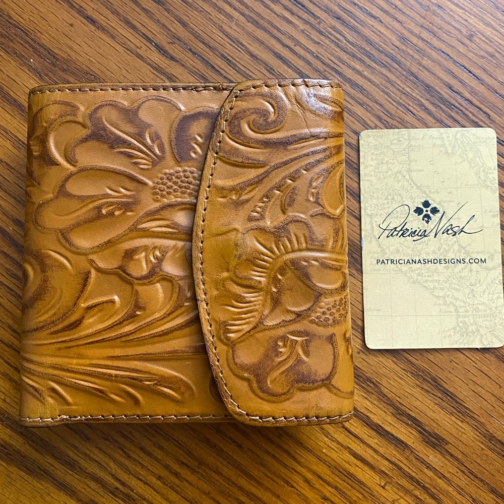 Patricia Nash Leather Wallet Bifold Burnished